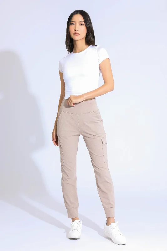 CARGO KNIT JOGGER - HEATHER TAUPE