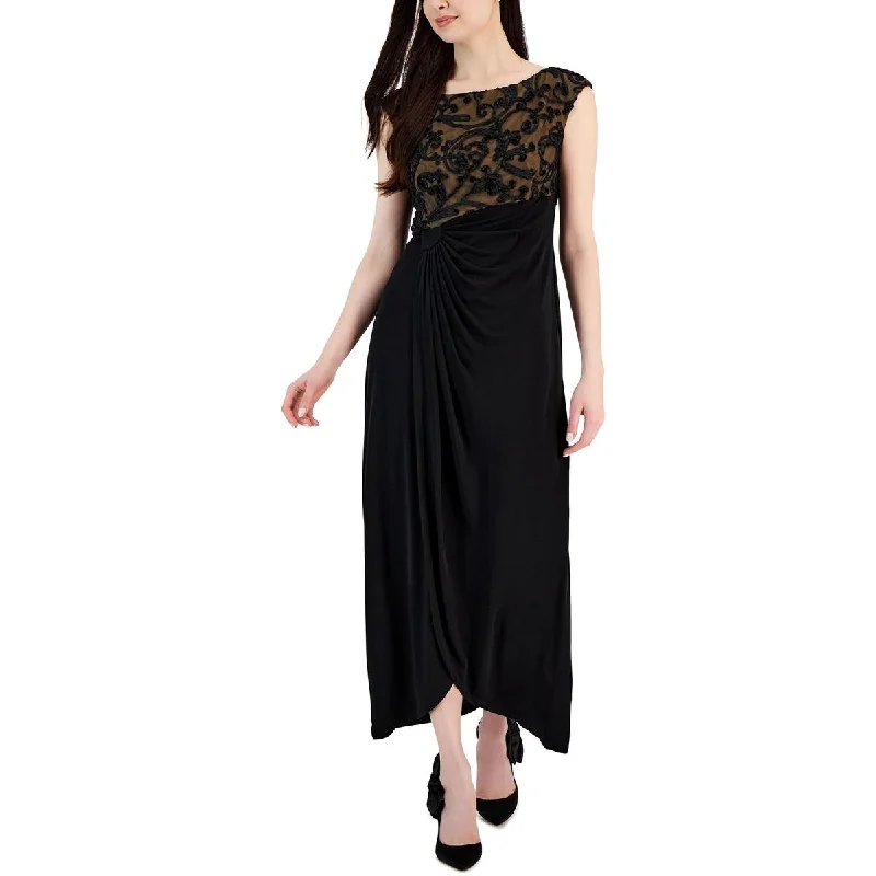 Connected Apparel Womens Soutache Long Evening Dress