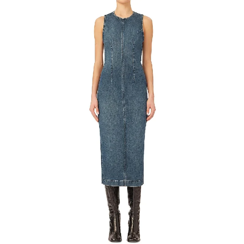 DL1961 Womens Jean Dress Sleeveless Midi Dress