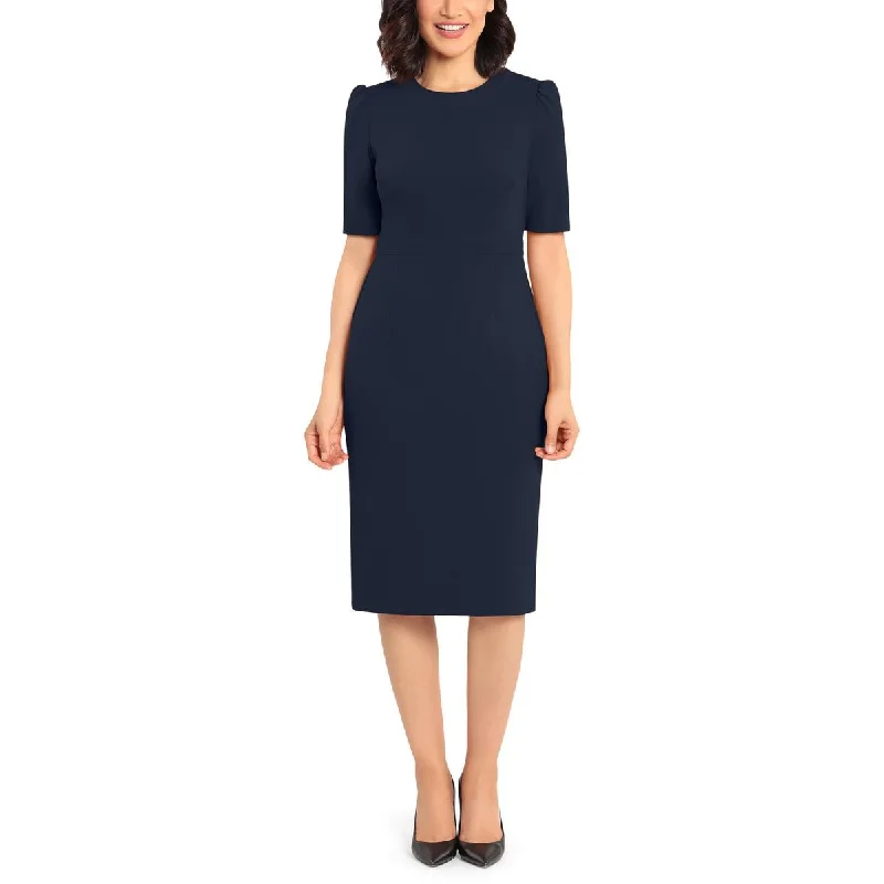 Donna Morgan Womens Solid  Midi Dress