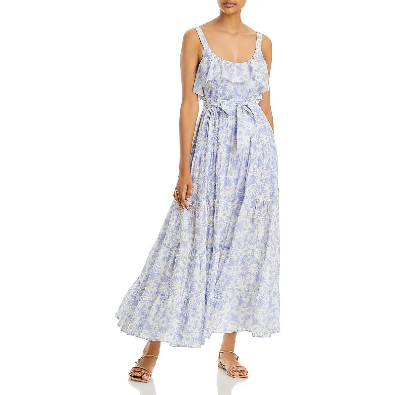 Paige Womens Tevin Floral Print Long Maxi Dress