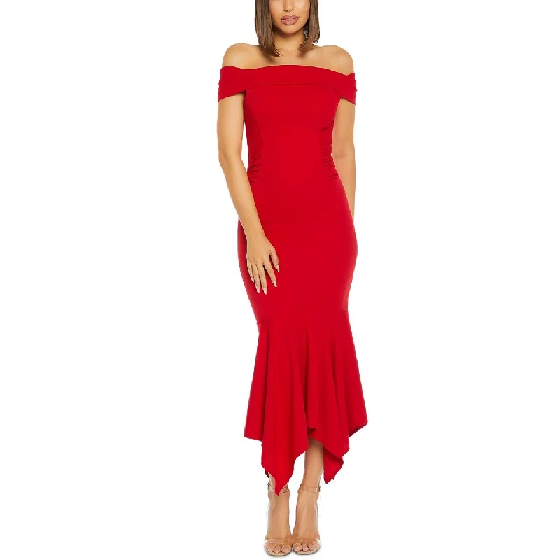 Quiz Womens Full Length Off-The-Shoulder Maxi Dress