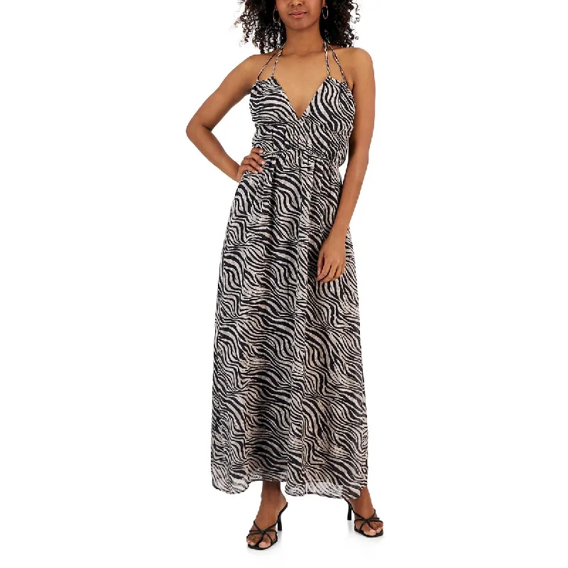 Rachel Rachel Roy Womens Zebra Print Halter Maxi Dress