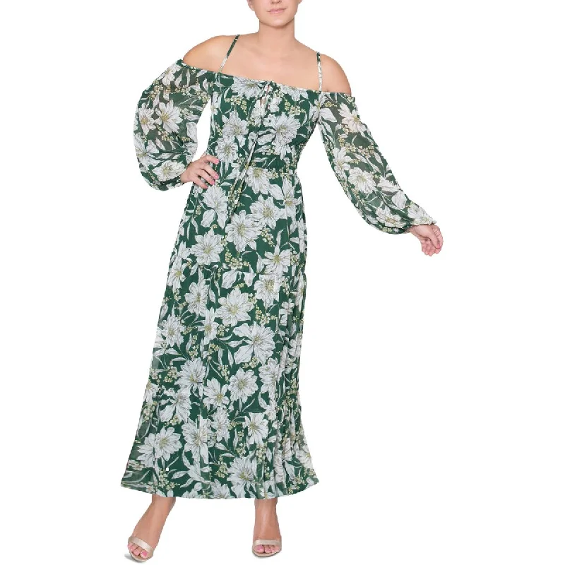 Rachel Rachel Roy Womens Chiffon Floral Maxi Dress