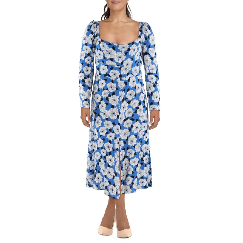 Reiss Womens Miller Floral Front Slit Maxi Dress