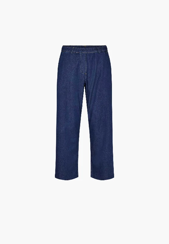 Phoebe Loose Crop - Medium Blue Denim