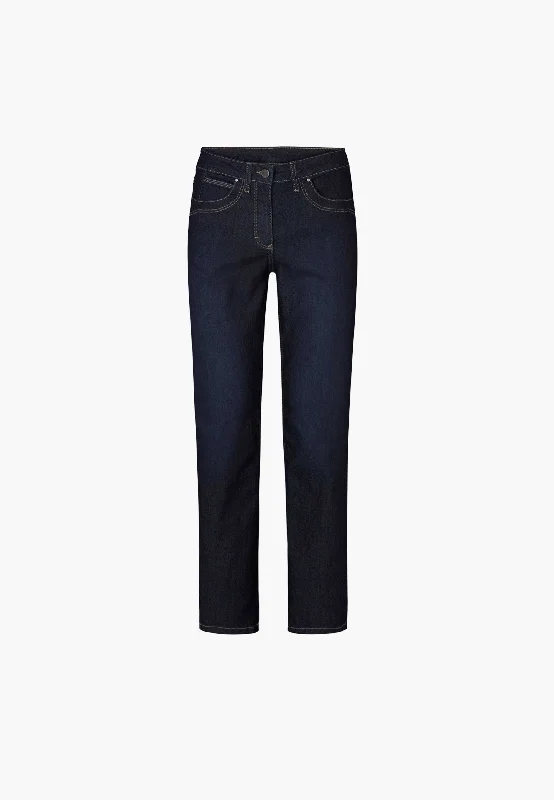 Charlotte Regular - Medium Length - Washed Dark Blue Denim