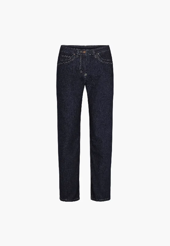 Amelia Straight - Medium Length - Dark Blue Denim