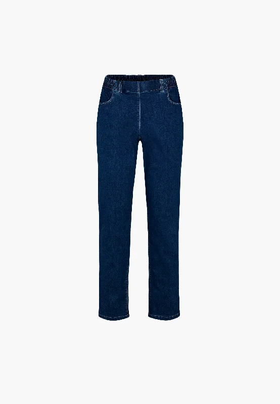 Violet Relaxed - Medium Length - Dark Blue Denim