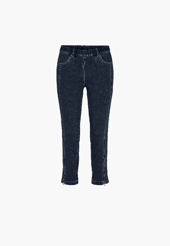 Madison Slim Crop - Dark Blue Denim