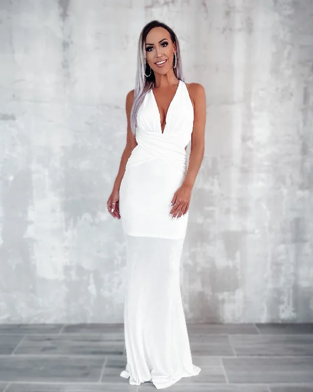 Flawless Beauty Cutout Maxi Dress - White