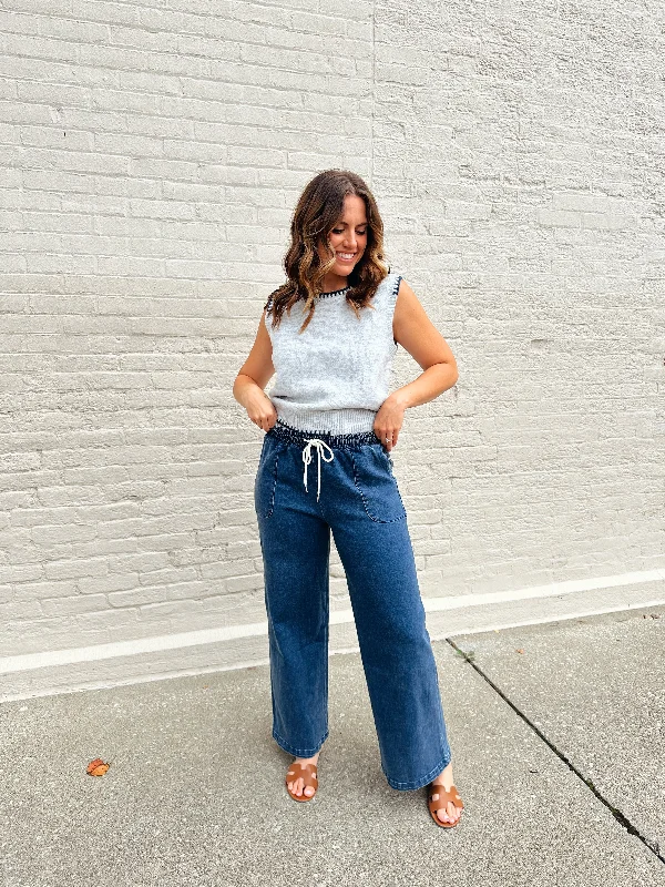 Casey Wide Leg Denim Pants